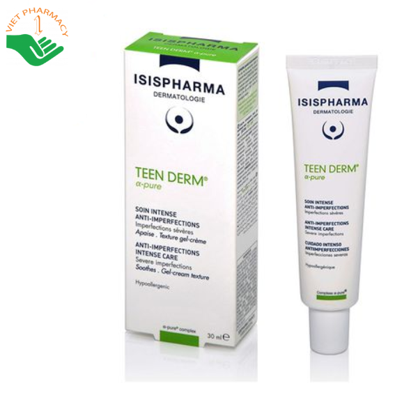 Kem dưỡng làm giảm mụn trứng cá ISIS Pharma Teen Derm Alpha Pure 30ml